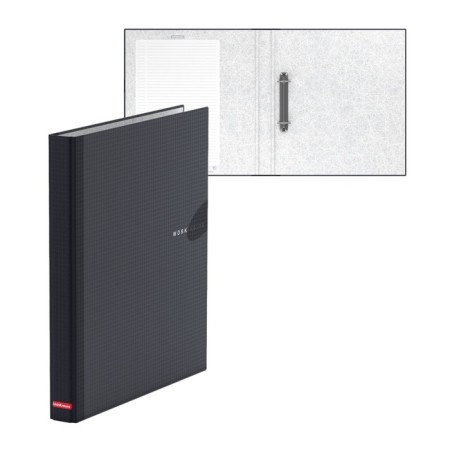 A4 folder on 2 rings, 35 mm spine, Erichkrause Work Inside, laminated cardboard 1.75 mm, black, up to 250 sheets
