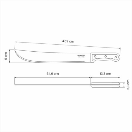 Machete Garden, length 48 cm, steel, for chopping shrub, Tramontina-1