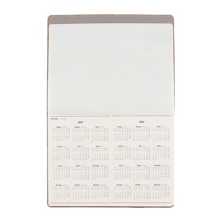 Dated 2025 planning, 250 x 190 mm, 54 sheets, gluing, Escalada, hard -leather cover, pancake embossing, tinted block 70 g/m2, beige beige.-6