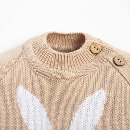 Knitted crumb set I “hare” height 74-80 cm, beige color-2