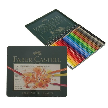 Pencils Art-Color Faber-Castell Polychromos® 24 colors, in a metal box