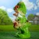 Garden figure "Gnome with acorns" Green 45x26cm