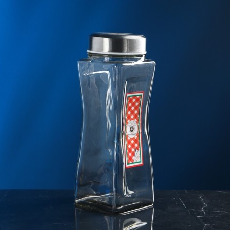 Bank for bulk products "Eiffel", glass, 1.8 l, Iran-1