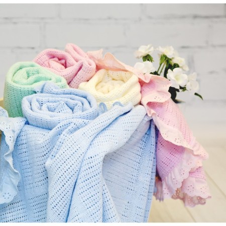 Knitted blanket, size 80x100 cm, mint color-1