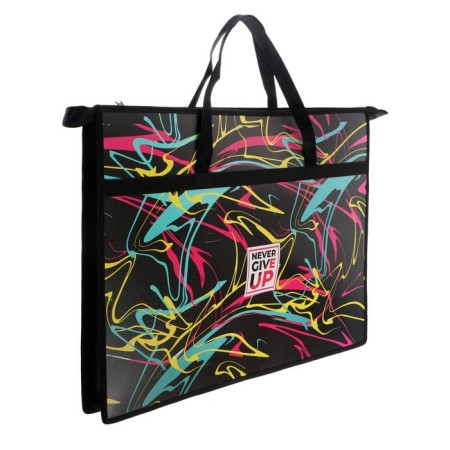 A3, 470 x 335 x 50 mm folder and drawings folder, with handles, plastic, lightning from above, PM-A3-26 "Abstraction" Black-1