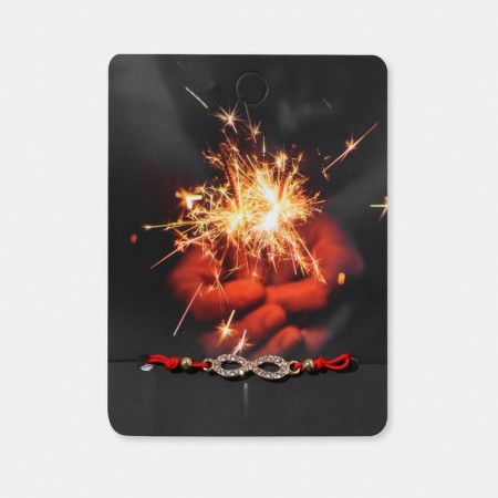 Bracelet "New Year" Bengal fire, infinity, red color with gold, 7cm-3
