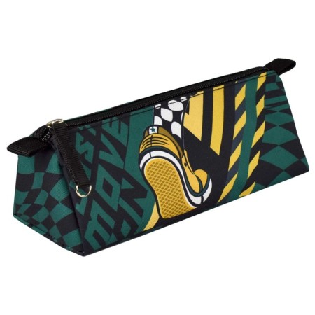 Penal soft, 1 department, 85 x 200 x 65 mm, voluminous, Phoenix "sneakers" black/green 65246