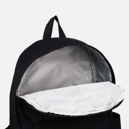 A backpack with a zipper, 4 outer pockets, black color-5