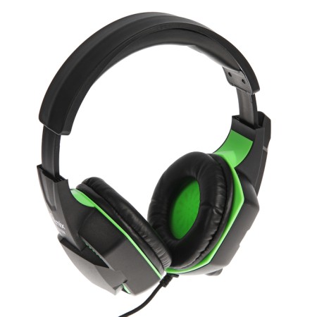Ritmix RH-560M Gaming headphones, game, full-size, microphone, 3.5mm, 1.8 m, black and green-4