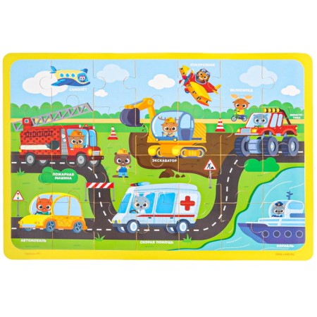 Soft puzzle for babies "Transport", 28 parts, crumb I-12