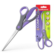 Scissors Erichkrause Comfort, 18 cm, handles with anti -slip rubber inserts, mix