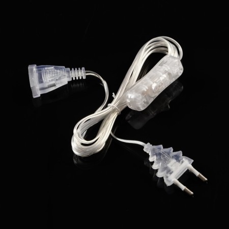 Extension cord for indoor garlands with a switch, 3 m, transparent thread, UMS-Vilka