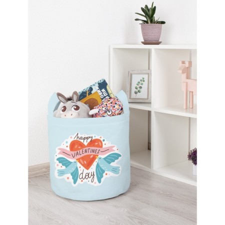 Basket for toys "Love and pigeons, size 35x35 cm