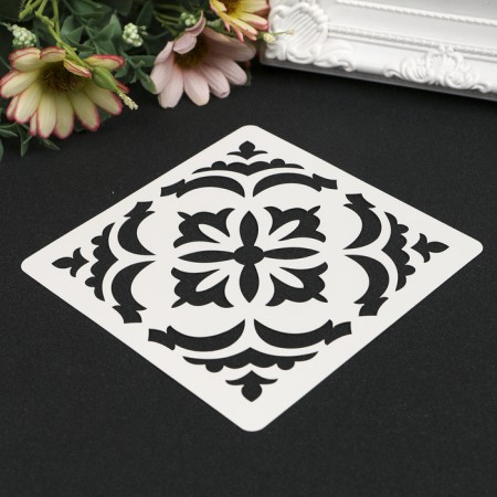 Stencil plastic "tile azulezh" 10x10 cm-1