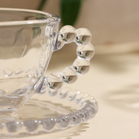 Tea pair of glass "Orbit", 2 items: a mug 240 ml, a saucer d = 14 cm-3