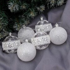 Set of balls plastic D-6 cm, 6 pcs 