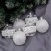 Set of balls plastic D-6 cm, 6 pcs "frost" lace, white