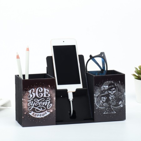 Organizer for the office with a stand for the phone "Everything will be fine" 23x7x14 cm