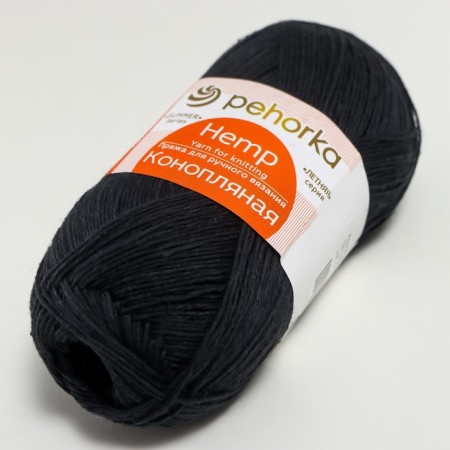 Rumber "hemp" 70% cotton, 30% hemp 280m/50g (02-black)-1
