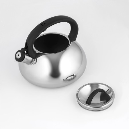 A kettle with a stainless steel whistle “Quantum”, 2.8 l, fixed handle, chrome color-6