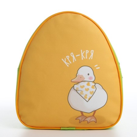 Baby backpack for the girl "Duck", 23x20.5 cm, lightning department, green color-2