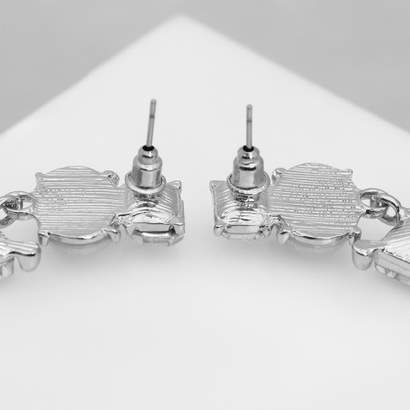 Earrings with pearls "bead" countess, white color in silver-2