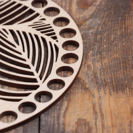 Set 3 pcs a blank for knitting round leaves, plywood 20.5 cm, 15 cm, 9.5 cm-1