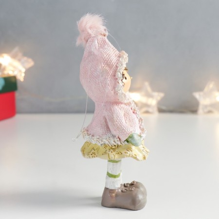 Souvenir Polystone Suspension "Girl in a pink jacket with a hood" 6x5x13 cm-1