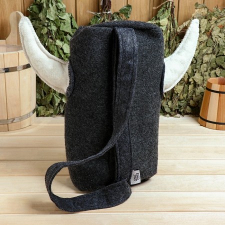 Set of bath 4 items "Viking" hat, rug, portfolio, mittens-2