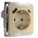 Rosette W1171710 with grounding, curtains and USB, type A+C, shampan