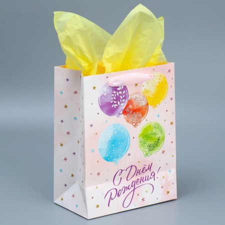 Gift package laminated with quiet, packaging, “Happy Birthday”, MS 18 x 23 x 10 cm-2