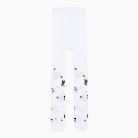 Pantyhose children's kaftan "animals", 116-122 cm, white-2