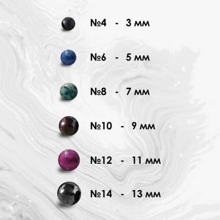 Beads on threads ball No. 10 "Variscitte" (38 beads), blue color-2