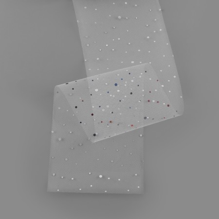 Fatin with multi -colored sparkles, 15 cm, 11 ± 1 g/sq.m, 23 ± 1 m, white color No. 1-4