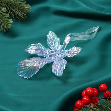 Christmas tree decoration "Magic leaf" 11.5x8 cm, purple overflows-1