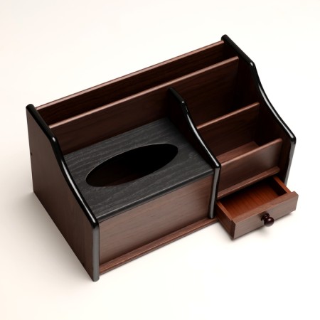 Organizer 3 sections, with a drawer and a napkin 30*17*16cm-4