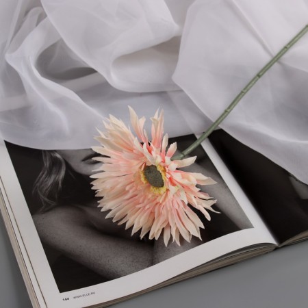 Artificial flowers "chrysanthemum lux" d-11 cm, 40 cm, white-pink