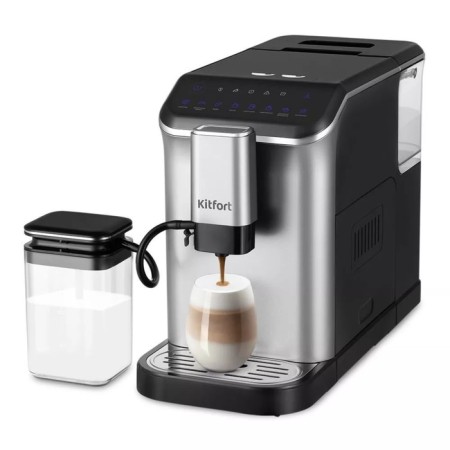 Kofemashin KitFort KT-7166, automatic, 1350 W, 1.5 l, silver-black