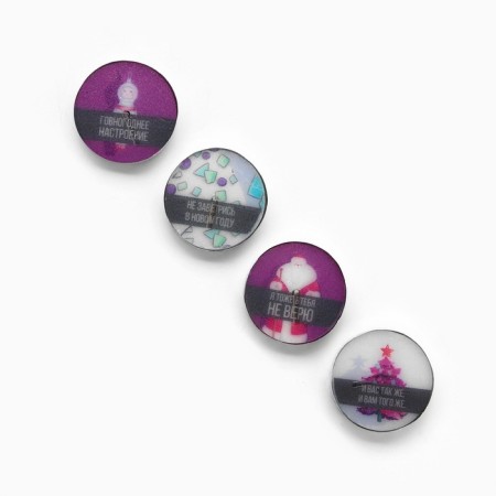 Tea New Year's candles “left only..”, without aroma, set 4 pcs, diam. 3.7 cm-4