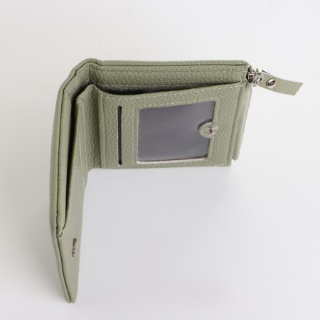 Women's wallet on the button, green color-3