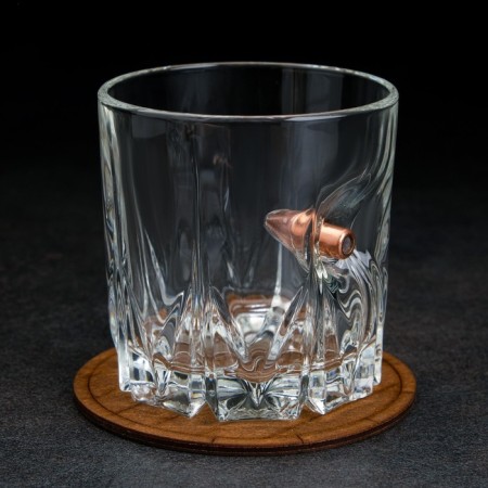 The set "impenetrable", 2 glasses 200 ml with a bullet, stones for whiskey 4 pcs. in a bag, stand-4