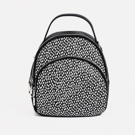 Women's backpack-mini on lightning, external pocket, Medvedkovo, black color