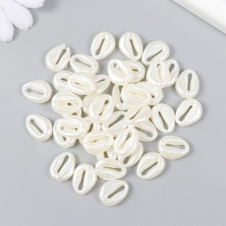 Beads for creativity Plastic "Pearl Invaluity shells" set 40 pcs 0.5x1.2x1.5 cm-2