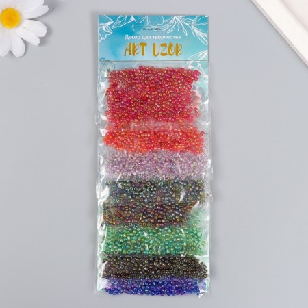 Round beads "Melange colors" 8 colors x 10 grams-4