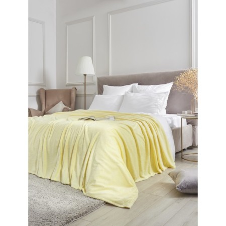 Mimosa plaid, size 180x200 cm, yellow color-11