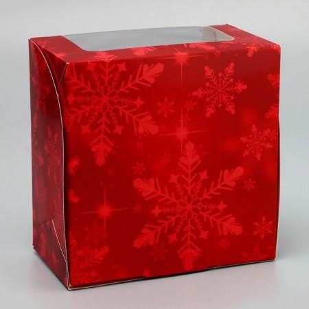 Box under the bento-port with the Festive mood window, 14 x 14 x 8 cm, New Year-4