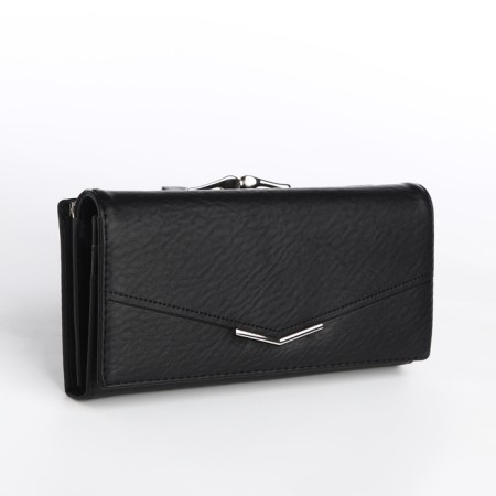 Women's wallet on a magnet, black color