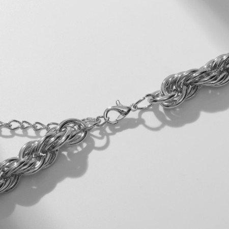 The necklace "chain" is twisted, silver color, 40 cm-2