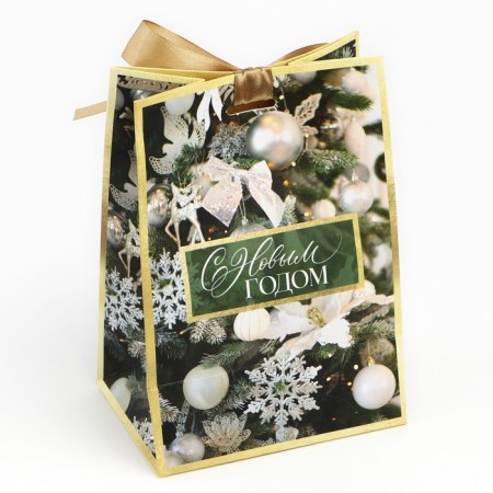 Gift package with the tape "Winter", 13 x 19 x 9 cm, New Year-4