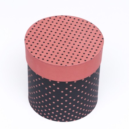 Set of round boxes 5V1 "pink-black peas", 25 × 25 ‒15 × 15 cm-3